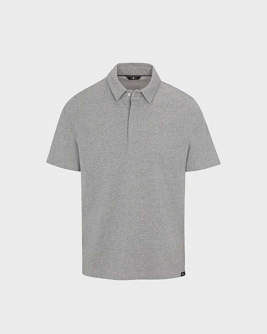 Uomo 7 For All Mankind Camicie | Polo In Maglia Pique Color Erica Grigio