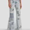 Donne 7 For All Mankind Jeans | Svasatura A Vita Bassa Senza Sartoria In Patchwork Di Iris Patchwork Irlandese