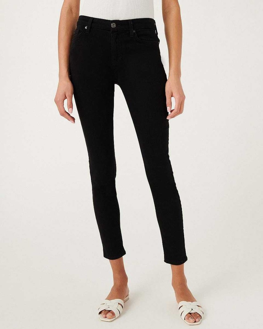 Donne 7 For All Mankind Jeans | B(Air) Jeans Skinny Alla Caviglia In Nero Baiblack