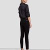 Donne 7 For All Mankind Jeans | Vita Alta Caviglia Skinny Dentro Rosa Nera