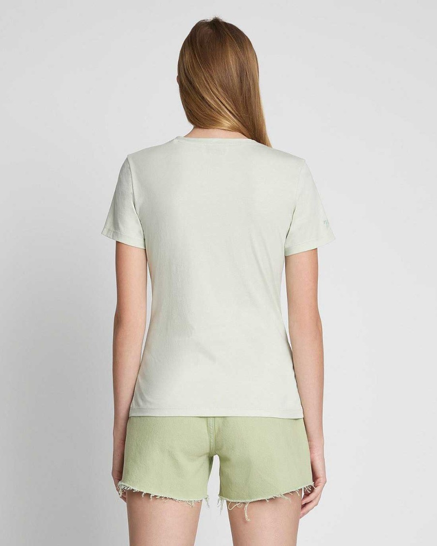 Donne 7 For All Mankind Cime | T-Shirt Con Scollo A V Easy In Cotone Pima Schiuma Marina