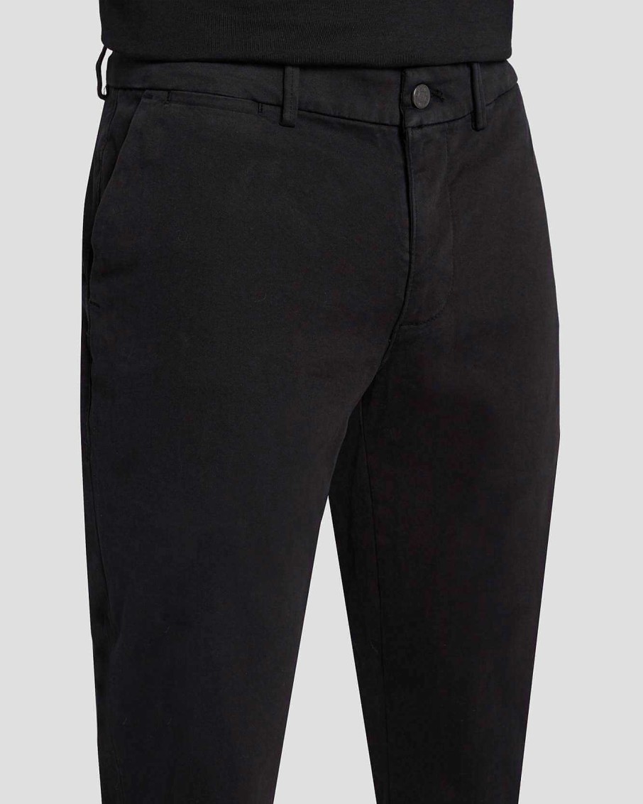 Uomo 7 For All Mankind Pantaloncini E Pantaloni | Chino Slimmy Affusolato Dalle Prestazioni Di Lusso Nero