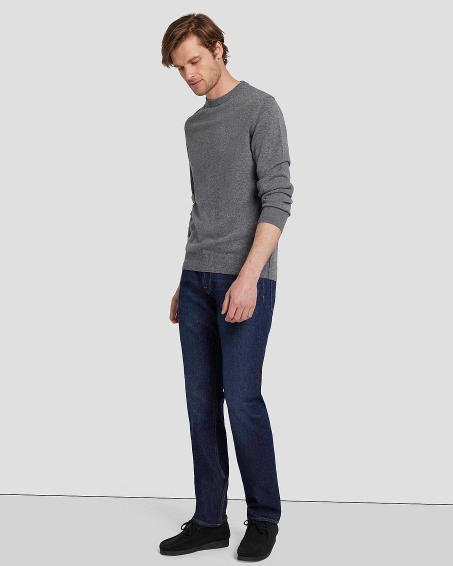 Uomo 7 For All Mankind Maglioni | Maglia Girocollo In Cashmere Erica Grigia