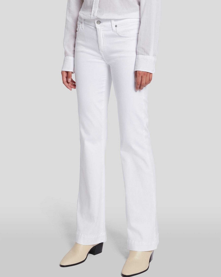 Donne 7 For All Mankind Jeans | Slim Illusion Tailorless Dojo In Bianco Lussuoso